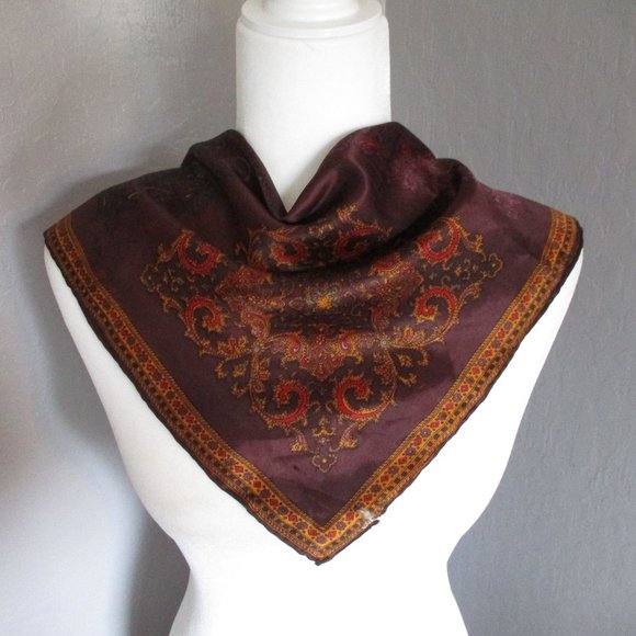 Accessories - Plum & gold paisley scarf